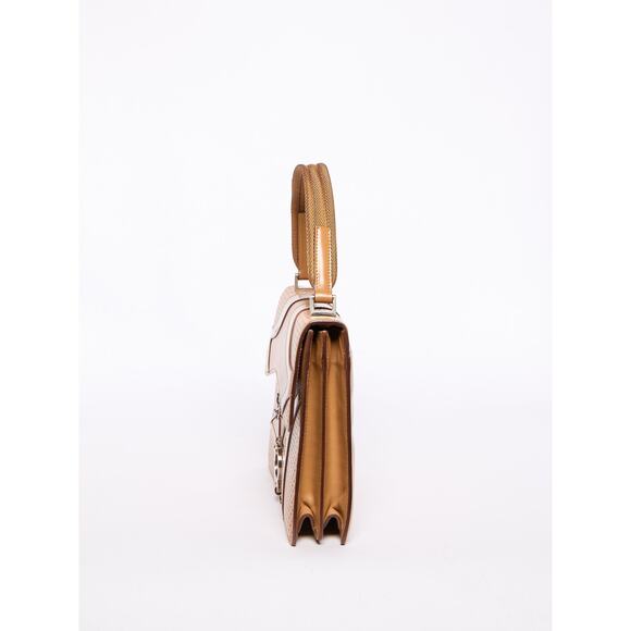 Prada Beige Perforated Top Handle Bag - Picture 2 of 11